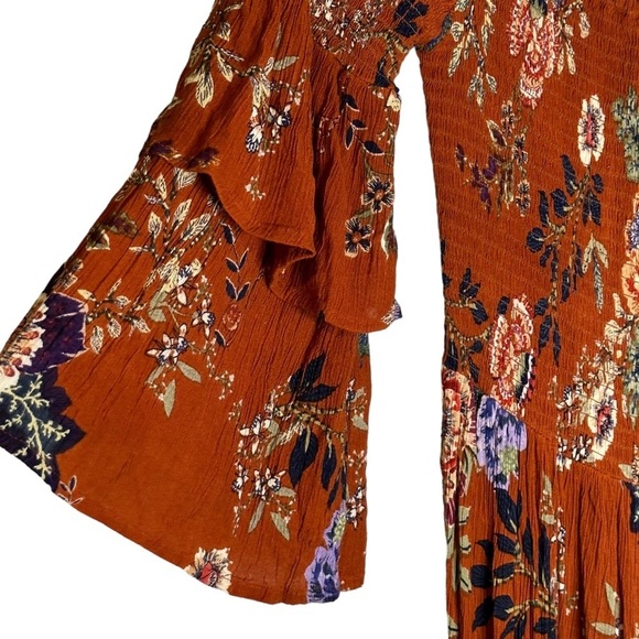 Altar’d State Merida Floral Smocked Off The Shoulder Maxi Dress Small #KA18432 - Picture 5 of 12